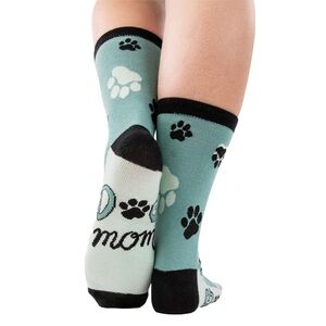 NWT Dog Mom Crew Socks with Paw Print Design
